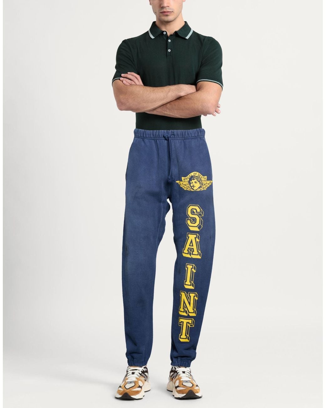 Saint Michael Blue Pants Cotton for men
