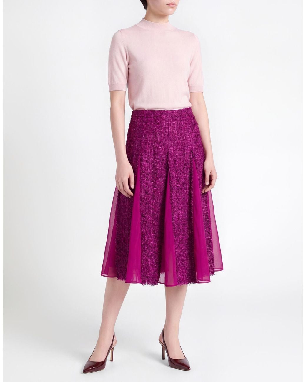DES_PHEMMES Purple Midi Skirt