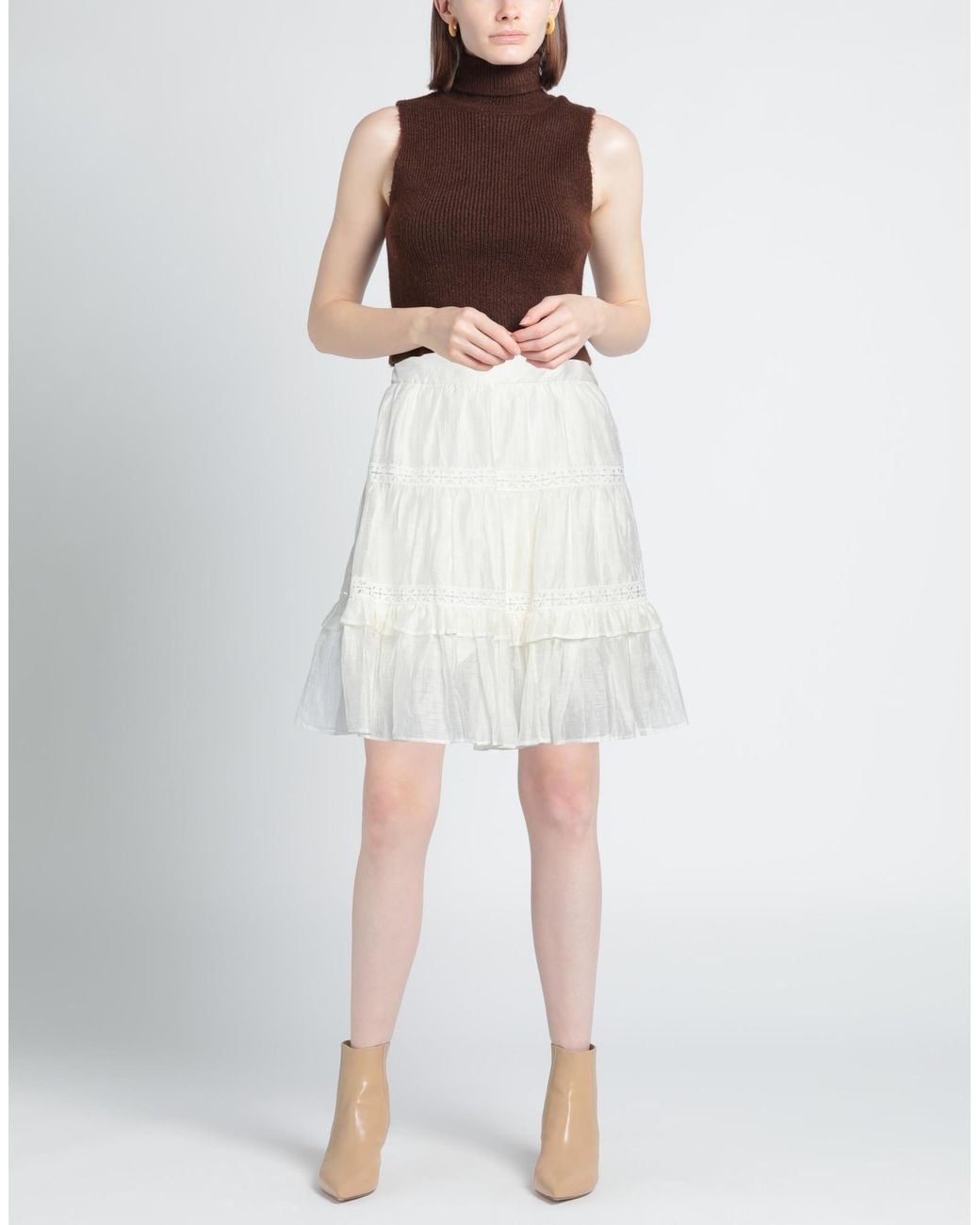 Sandro White Mini Skirt
