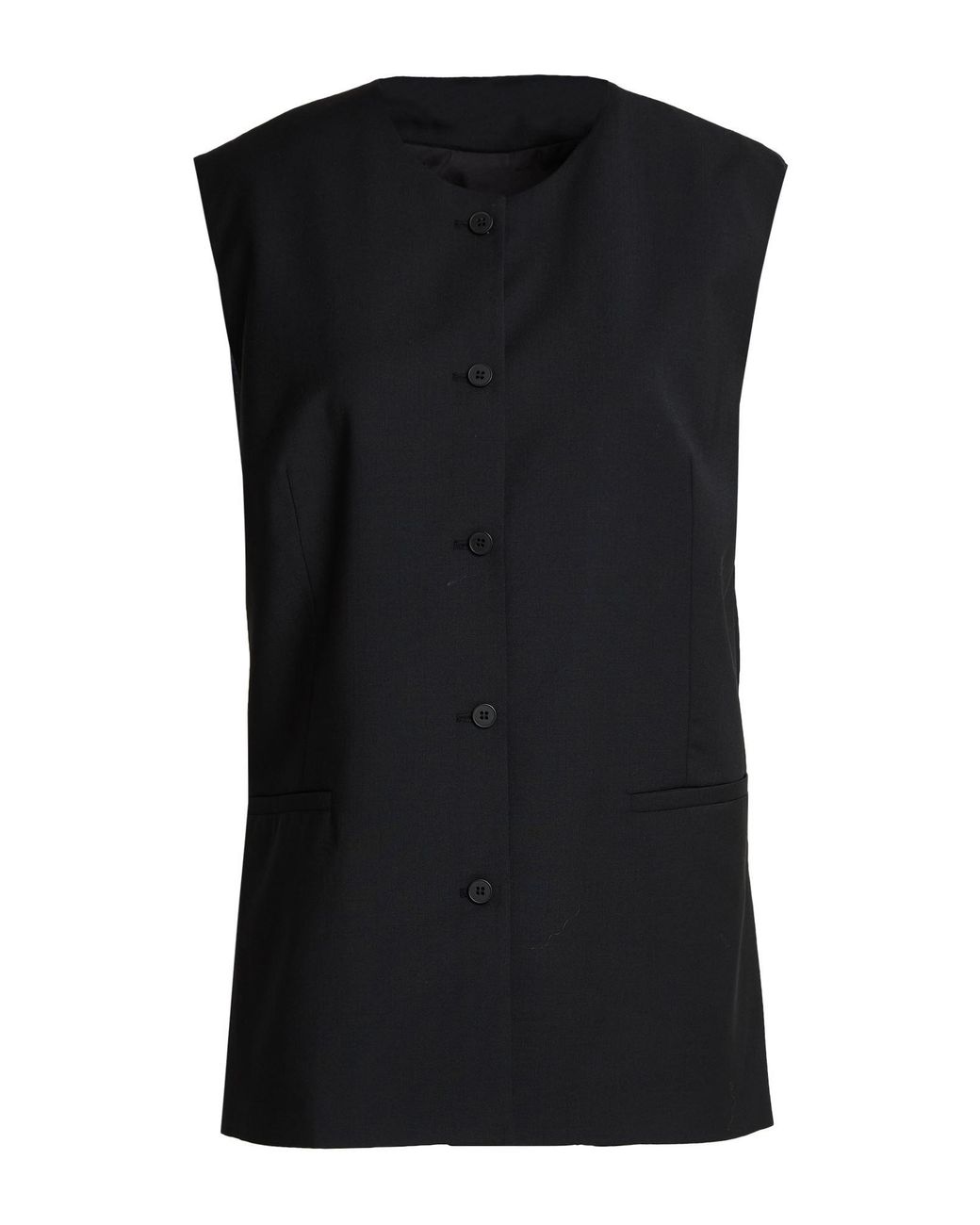 SELECTED Black Tailored Vest Wool