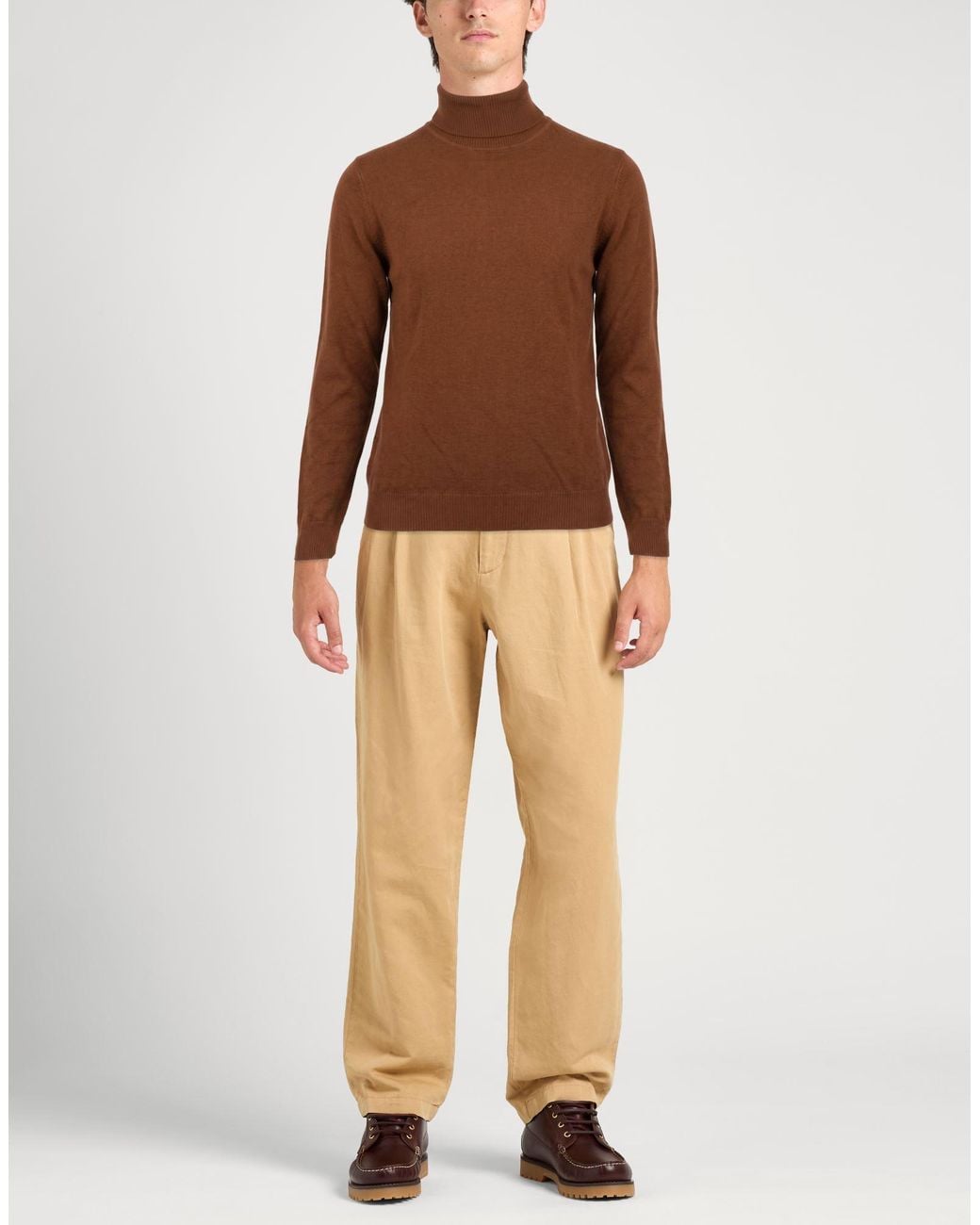 Alpha Studio Brown Turtleneck for men