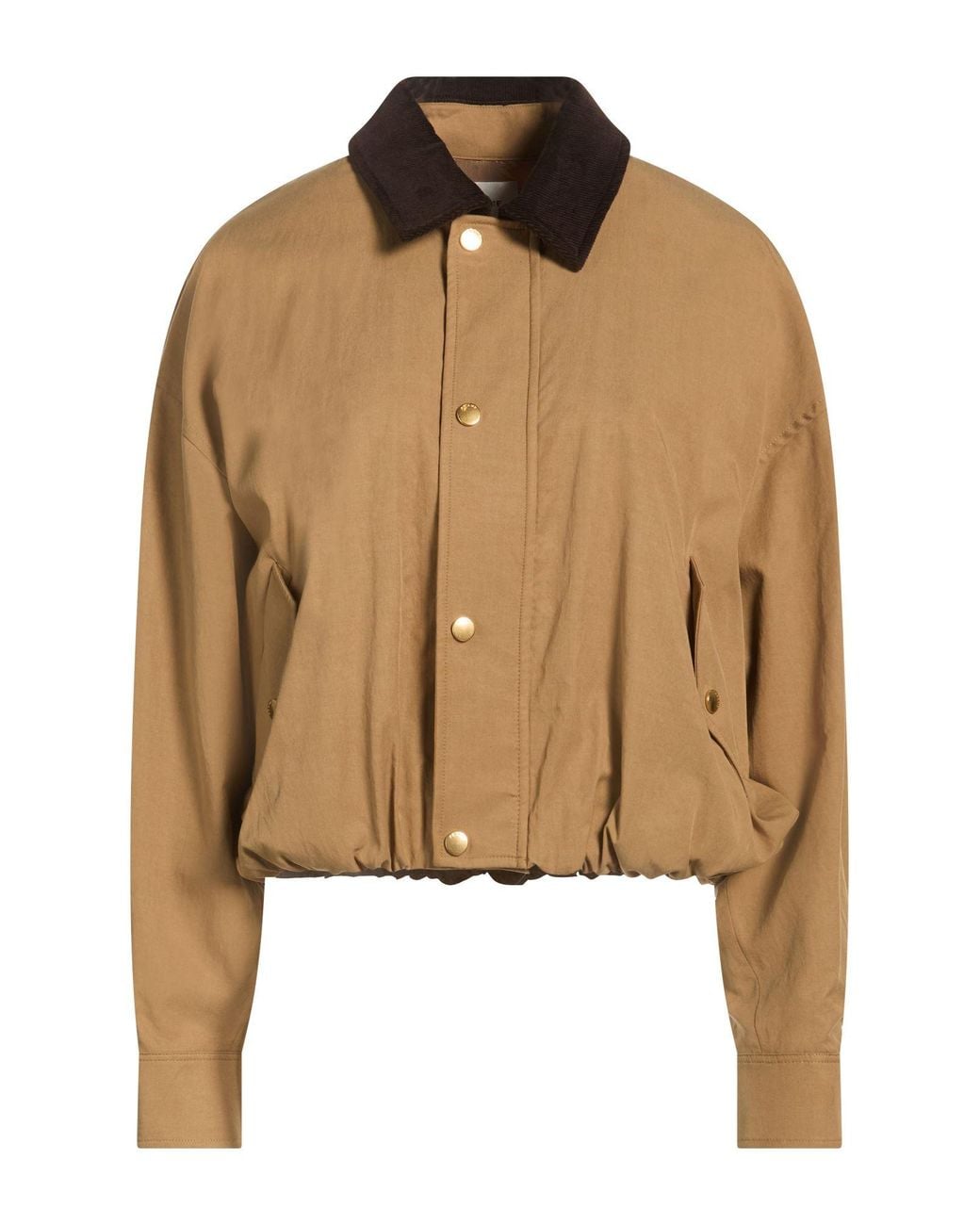 FRAME Brown The Cord Collar Bubble Jacket Sand Jacket Tencel, Cotton, Elastane