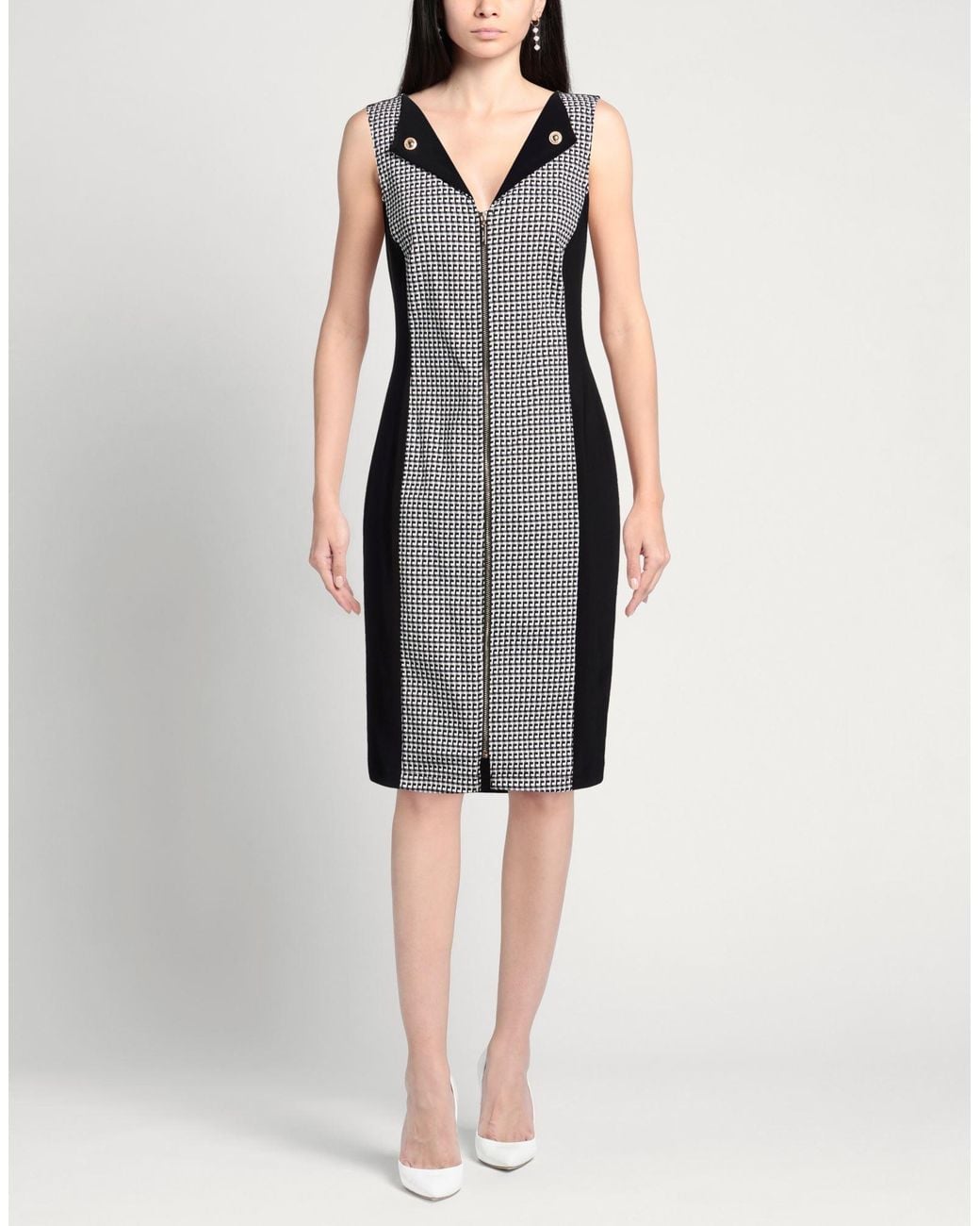 Joseph Ribkoff Black Midi Dress Polyester, Elastane