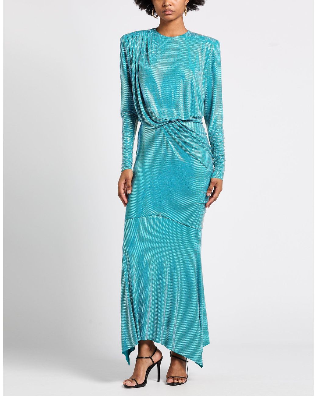 Alexandre Vauthier Blue Maxi Dress Viscose, Elastane, Glass
