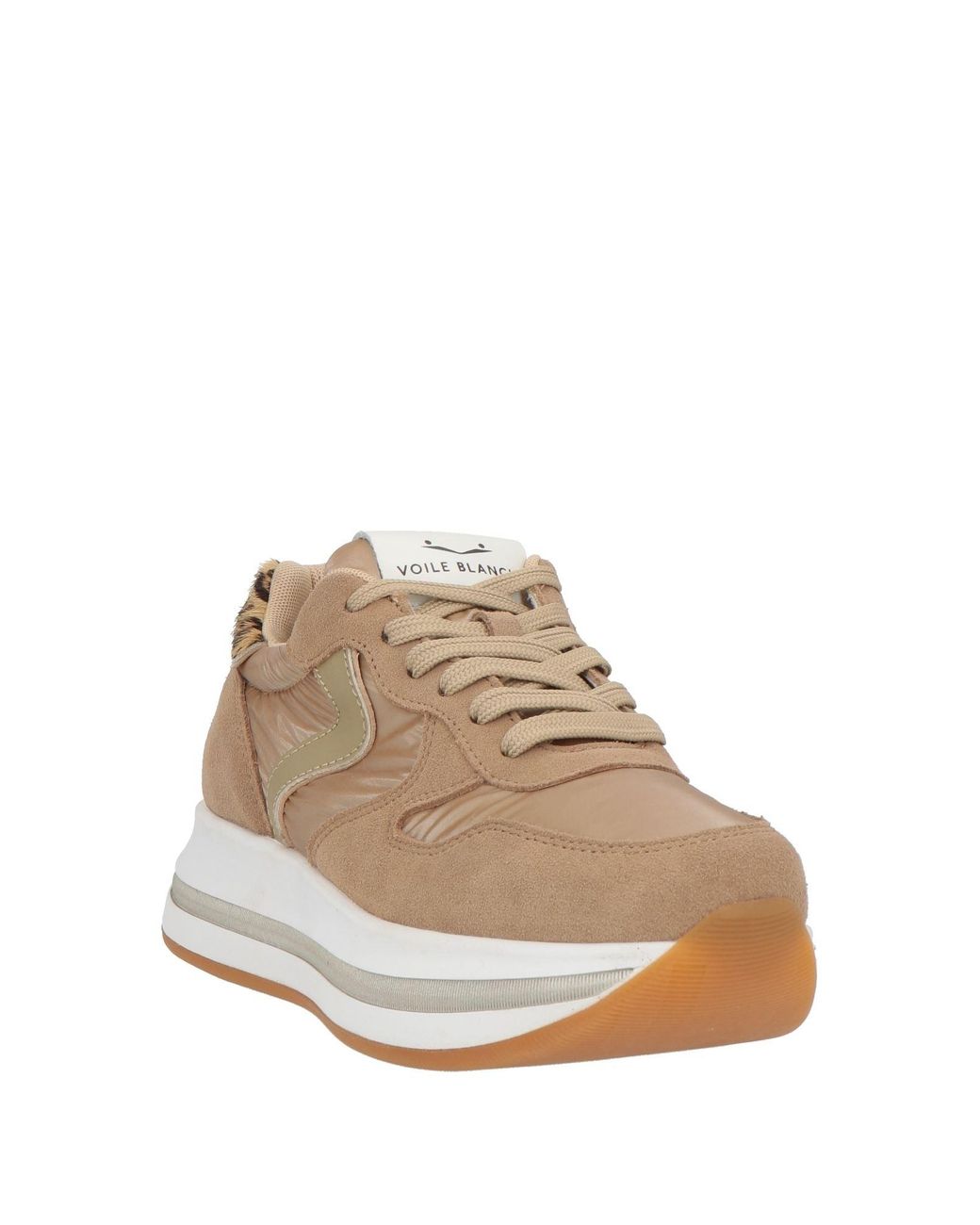 Voile Blanche Natural Camel Sneakers Leather, Textile Fibers