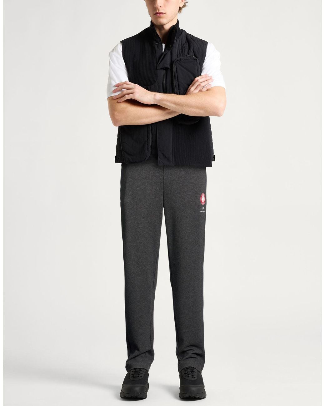 EA7 Gray Pants Cotton, Polyester for men