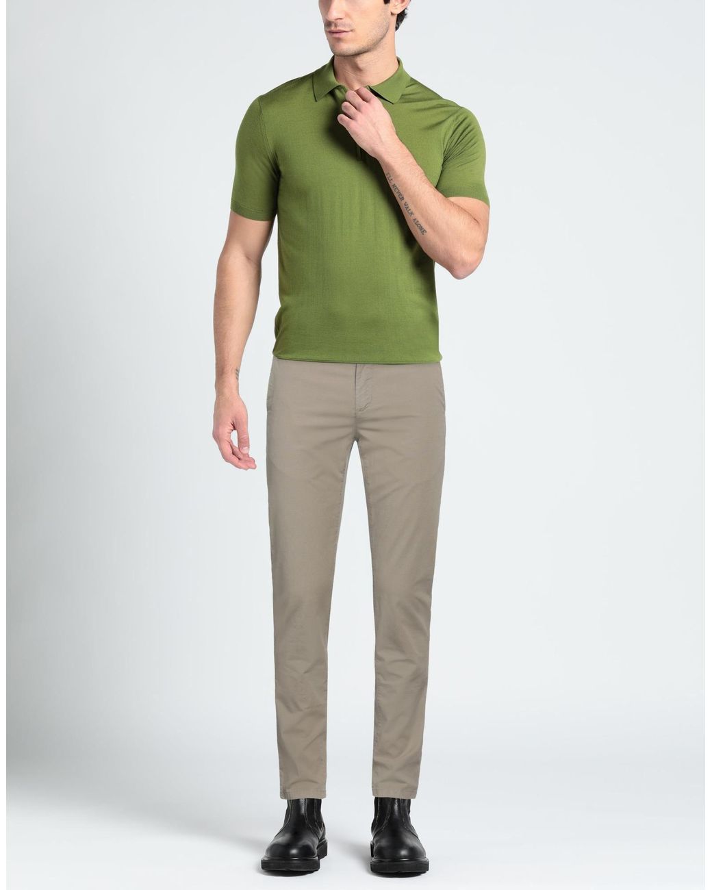 Teleria Zed Gray Pants Cotton, Elastane for men