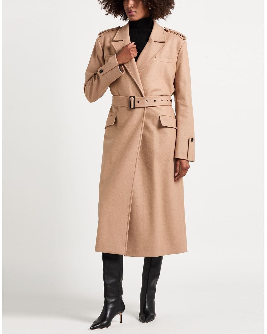 AllSaints Natural Coat Wool, Recycled Polyamide, Cashmere