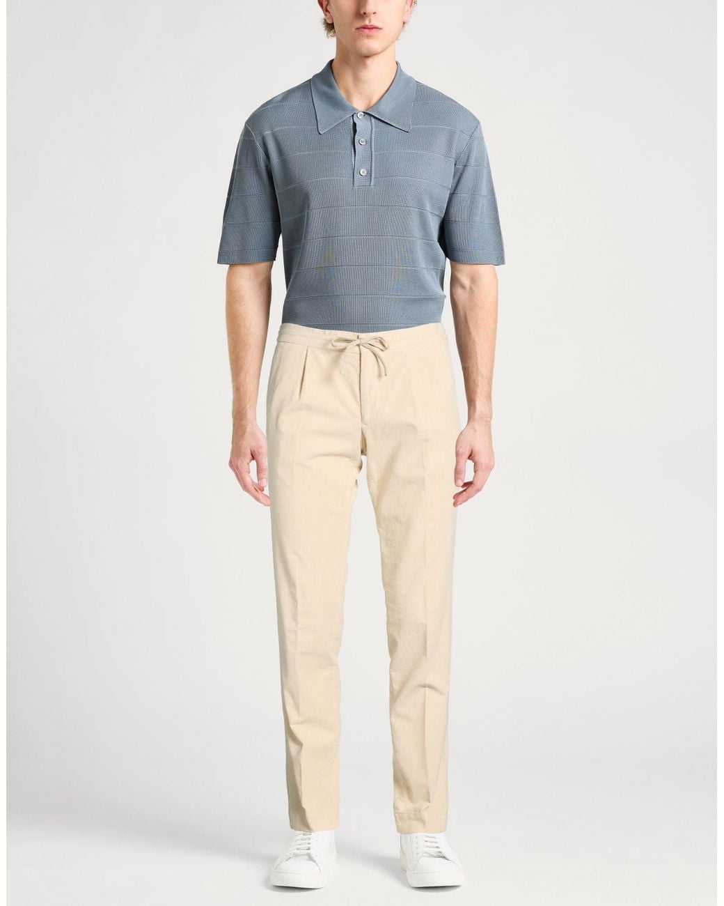Incotex White Cream Pants Cotton, Elastane for men