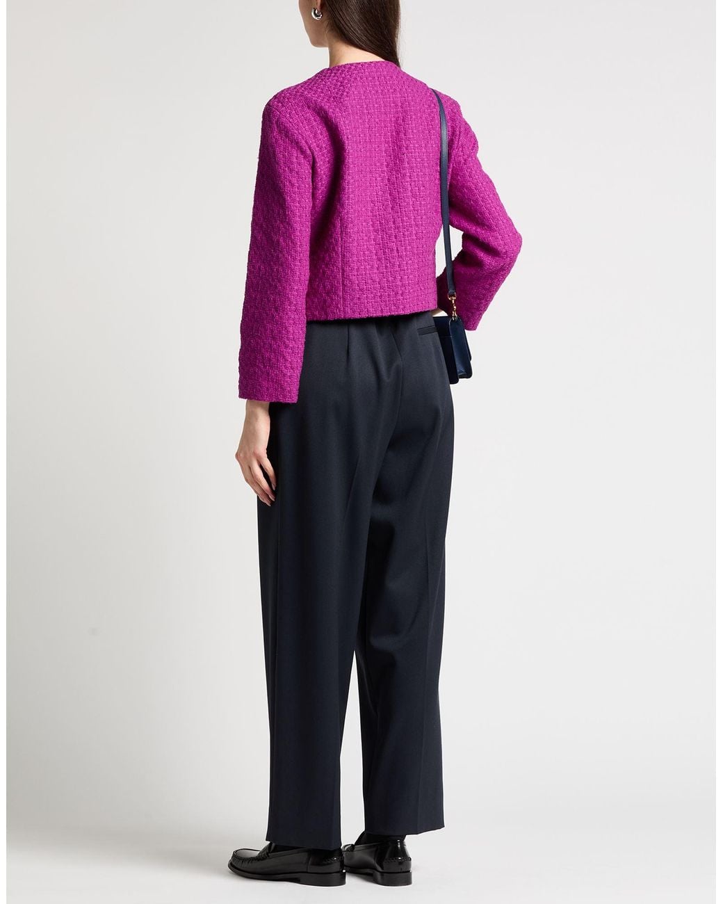 Maje Purple Jacket Cotton, Polyamide, Polyester