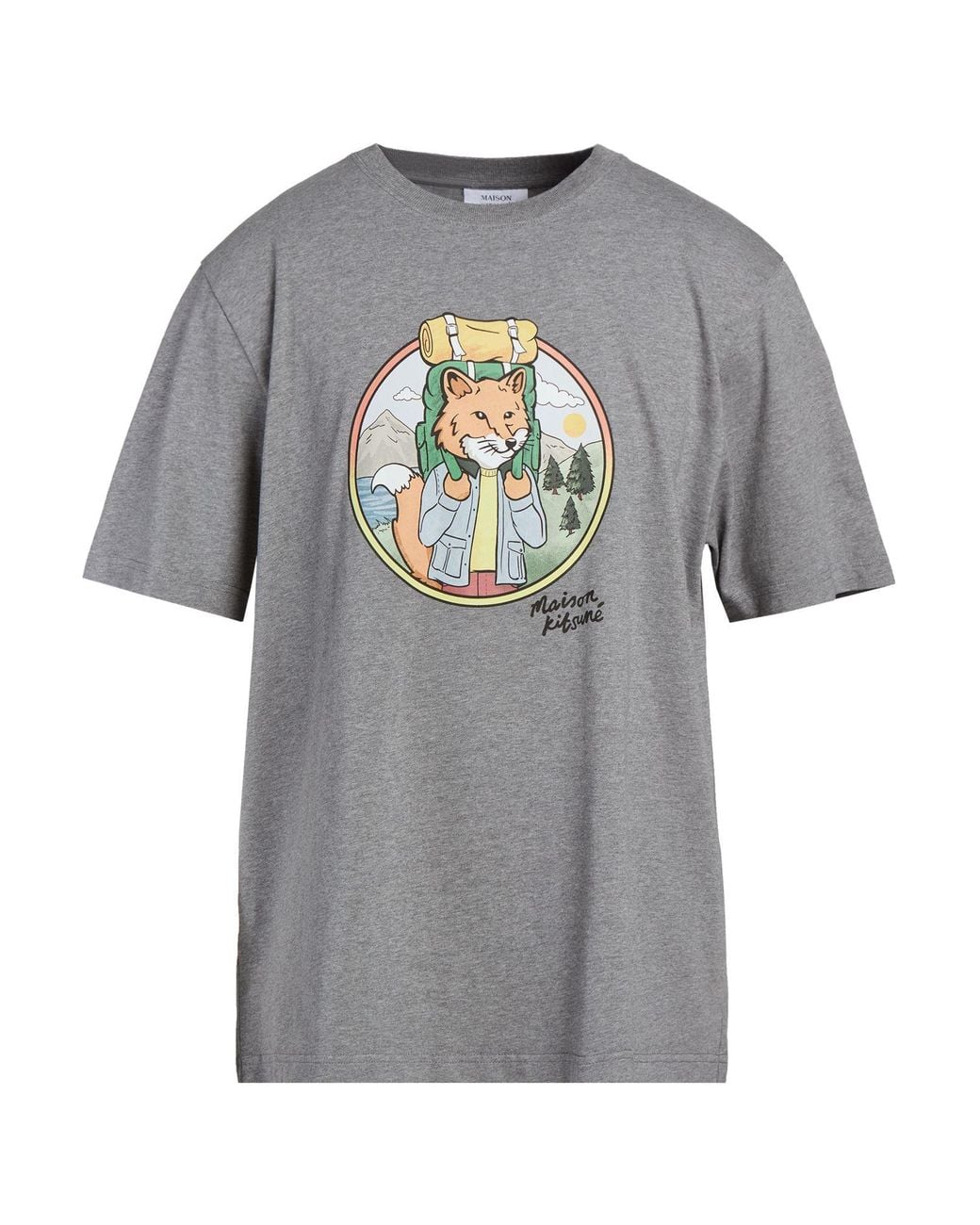 Maison Kitsuné Gray T-Shirt Cotton for men