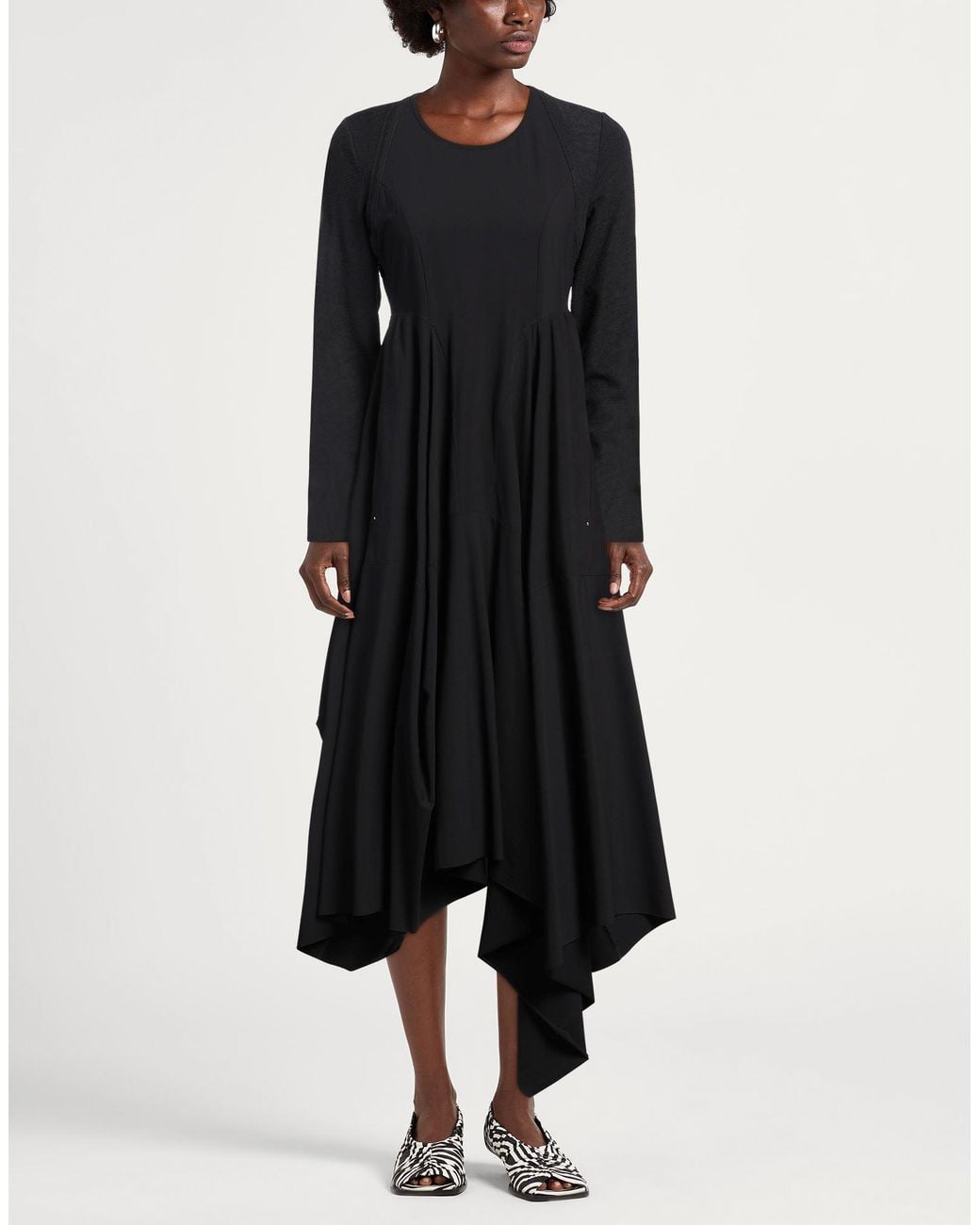 High Black Maxi Dress Nylon, Elastane