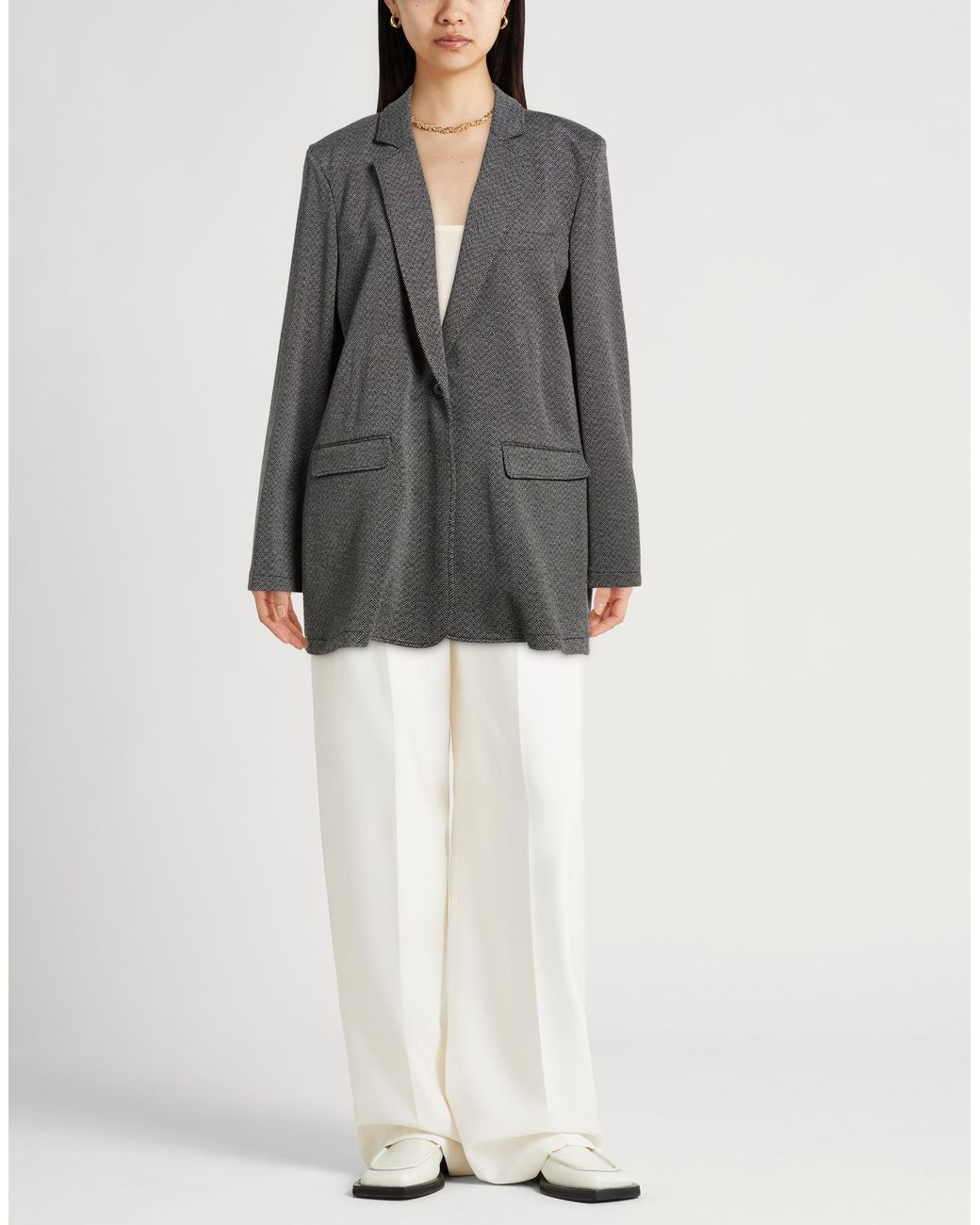 Pennyblack Gray Blazer Viscose, Polyester, Elastane