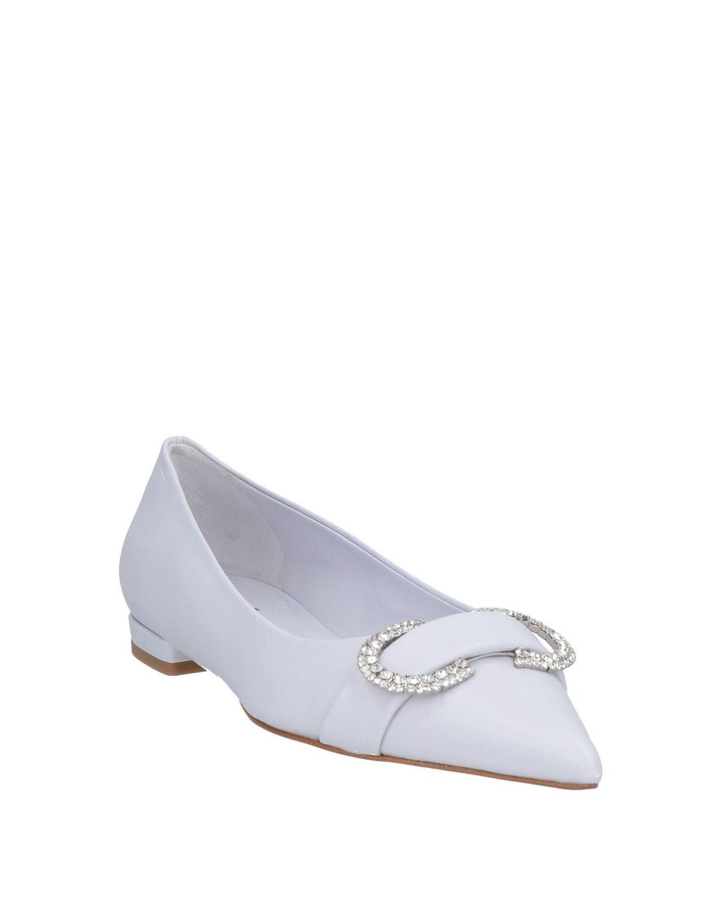 Pinto Paris White Lilac Ballet Flats Leather