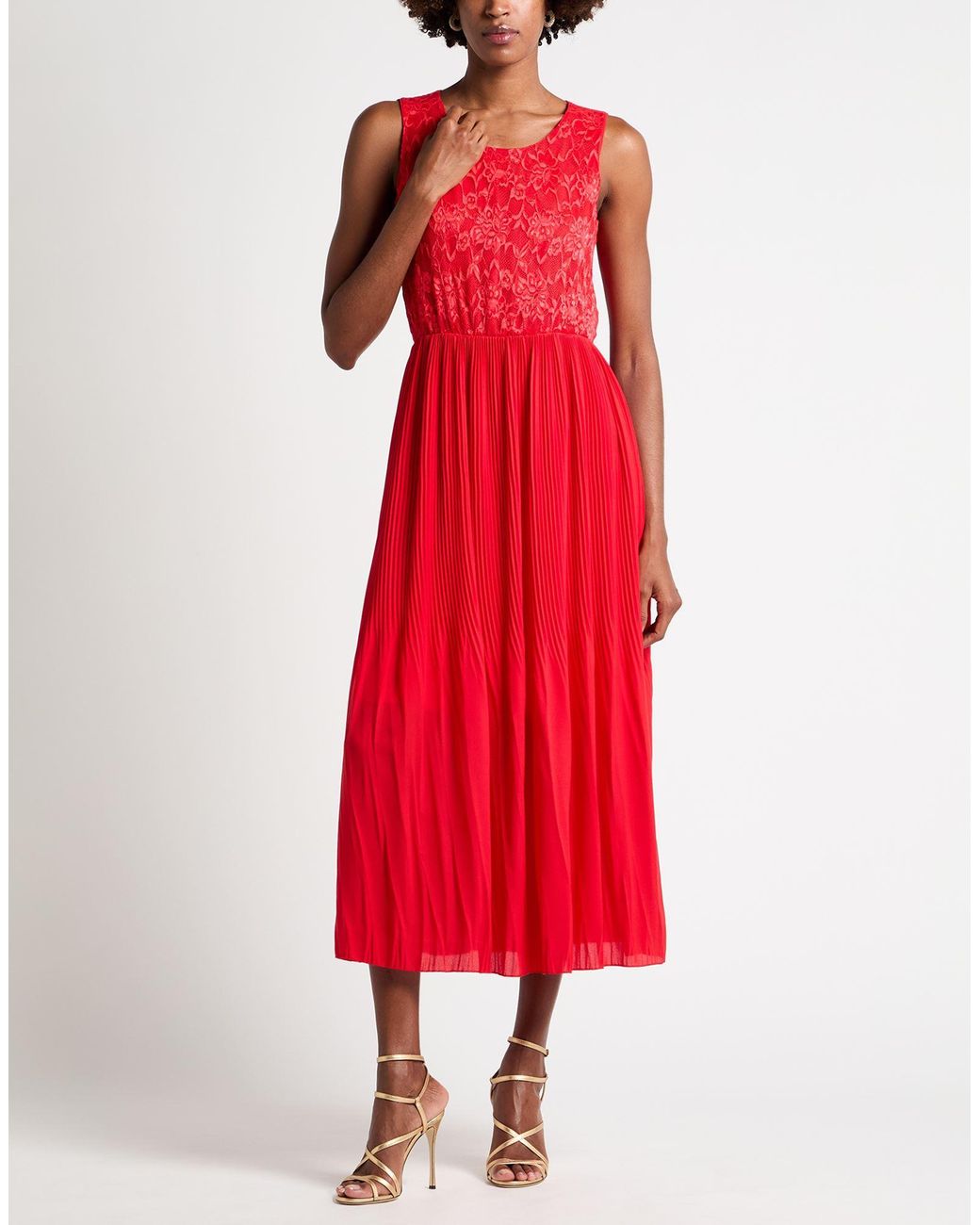 Fly Girl Red Midi Dress Polyester
