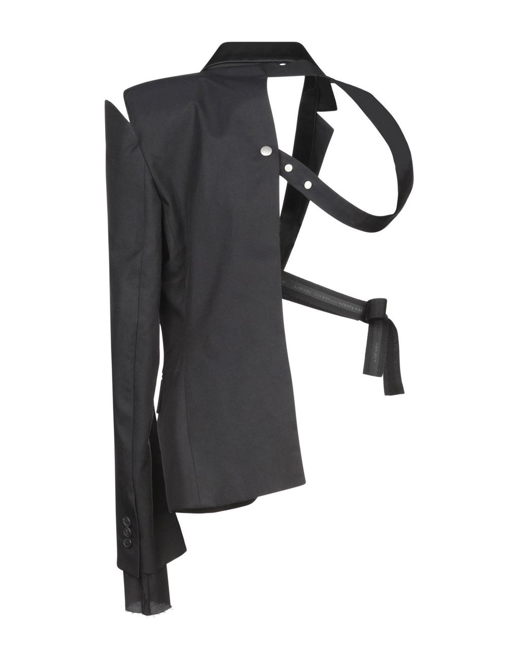 Unravel Project Black Blazer Silk, Cotton
