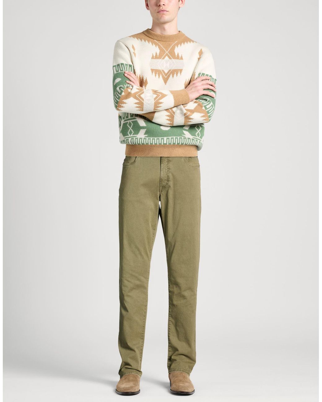 Siviglia Green Military Pants Cotton, Elastane for men