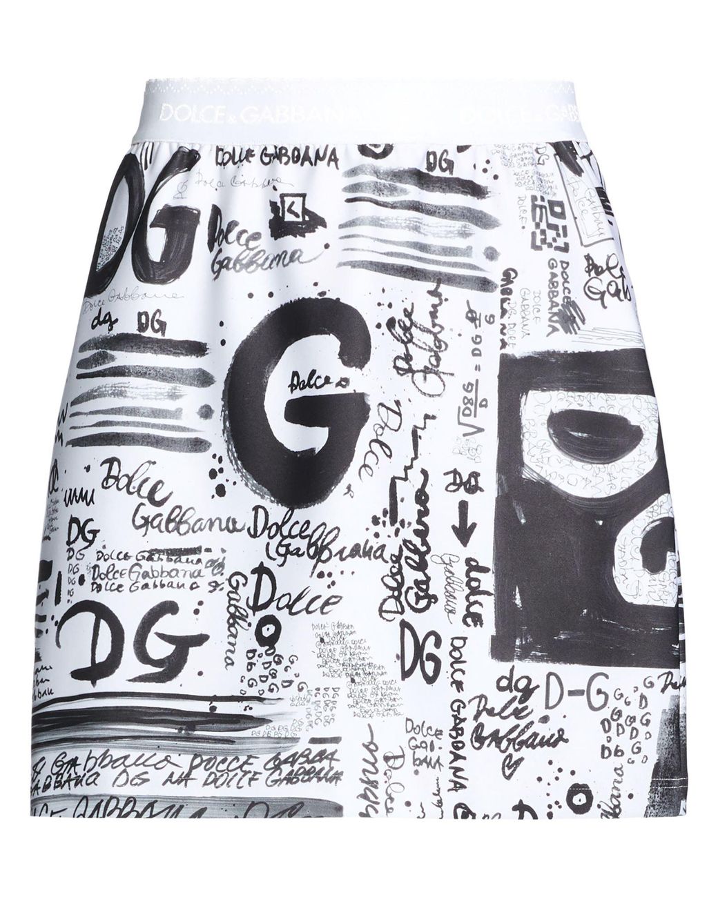 Dolce & Gabbana White Mini Skirt Polyamide, Polyester, Elastane