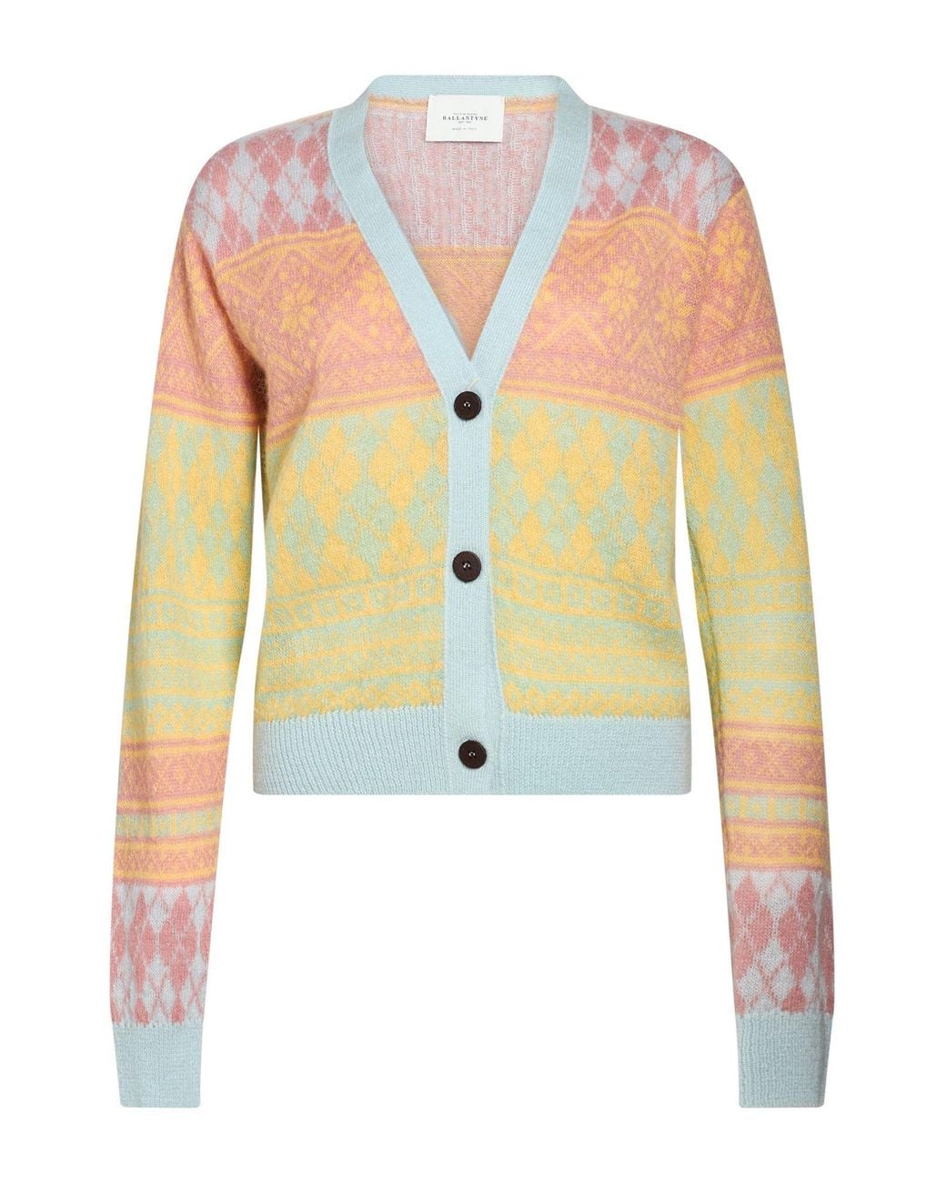 Ballantyne Yellow Cardigan Mohair Wool, Polyamide, Wool
