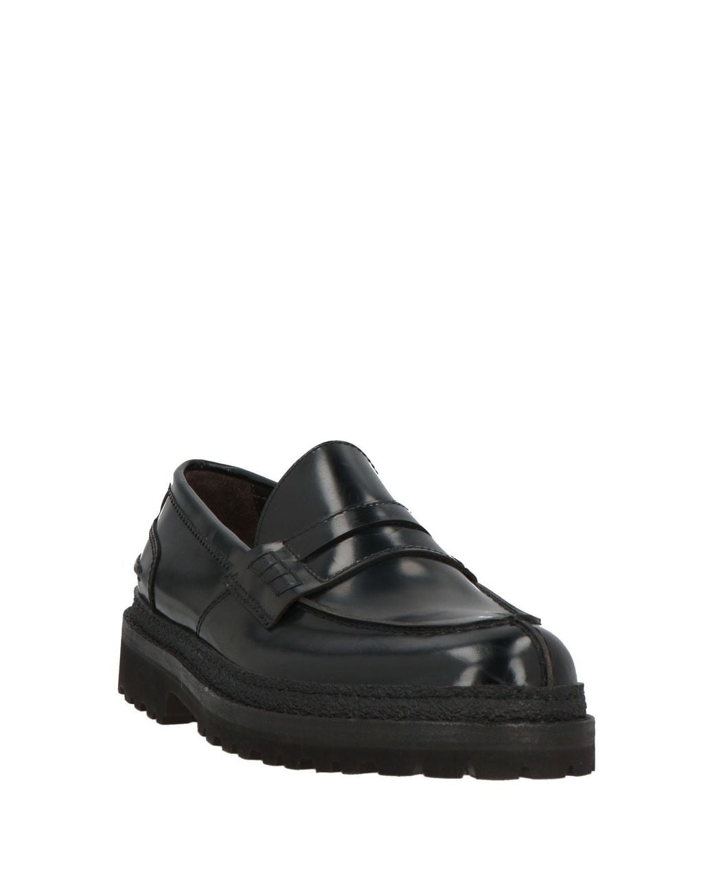 Lo.white Black Loafers Leather for men