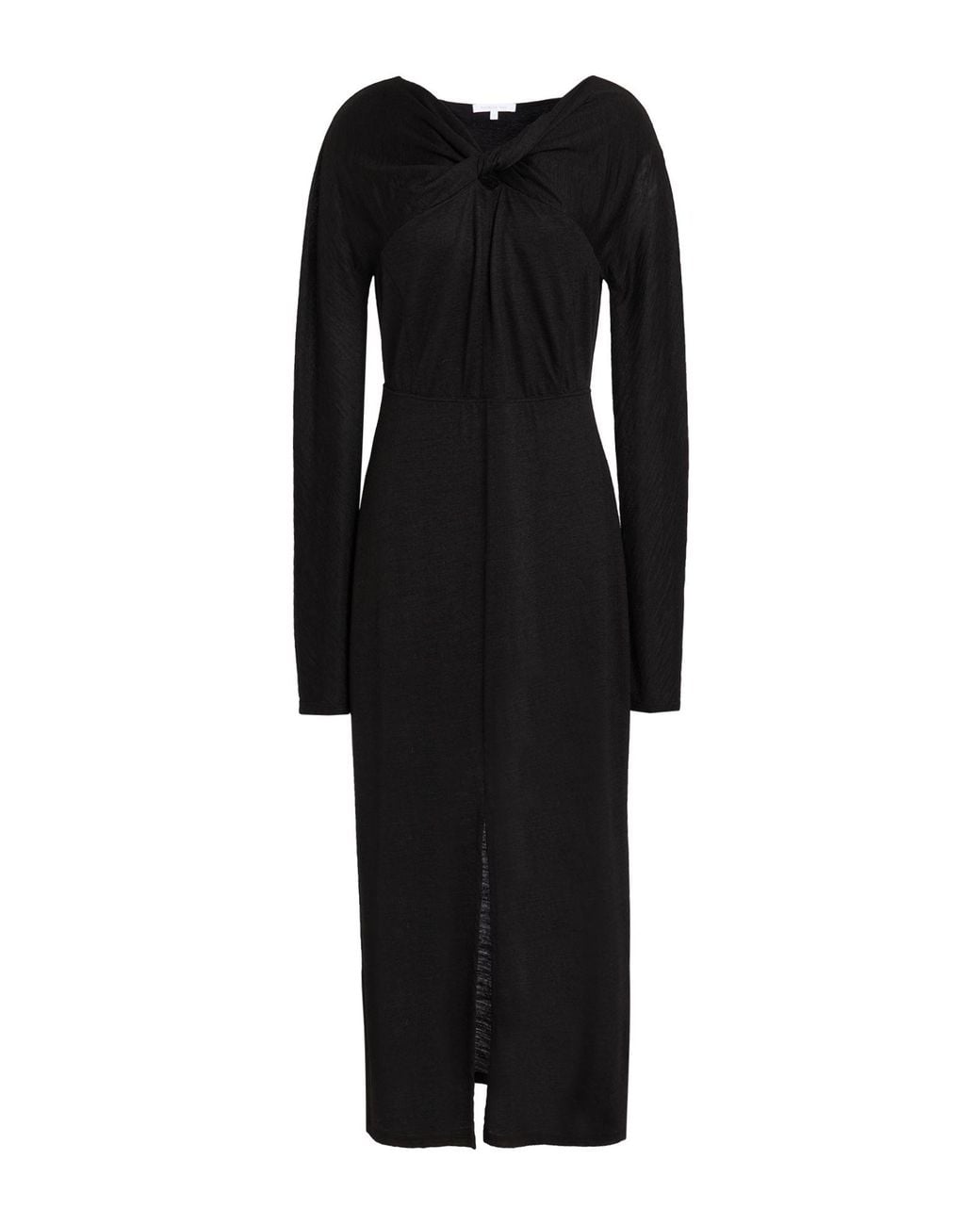 Patrizia Pepe Black Midi Dress Wool, Acrylic