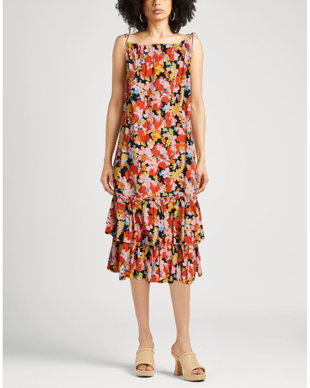 Plan C White Midi Dress Cotton