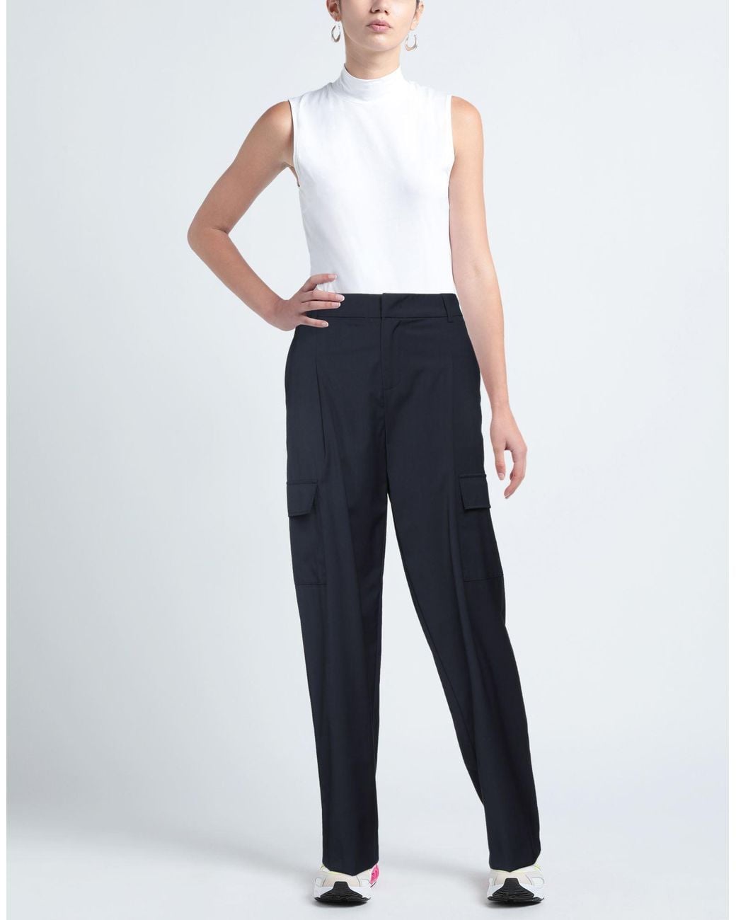 SKILLS & GENES Blue Midnight Pants Polyester, Viscose, Wool, Elastane