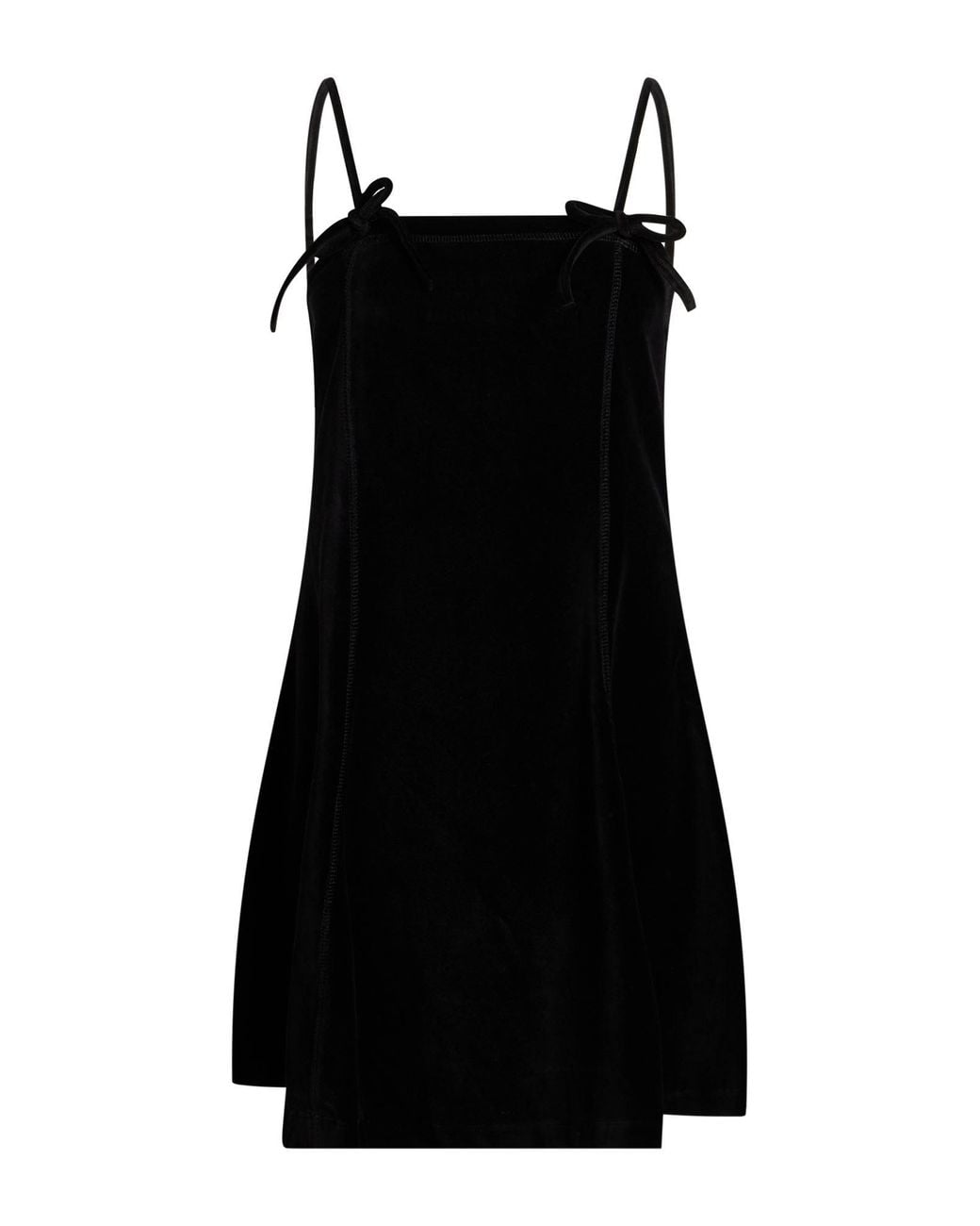 Ganni Black Mini Dress Cotton, Polyester