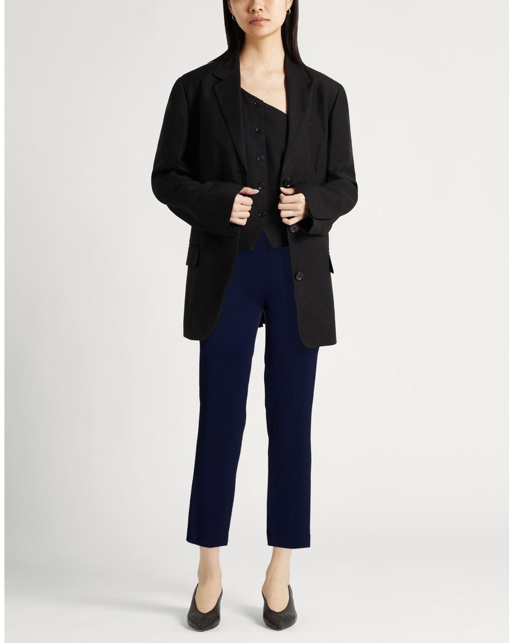 Aspesi Blue Pants Triacetate, Polyester