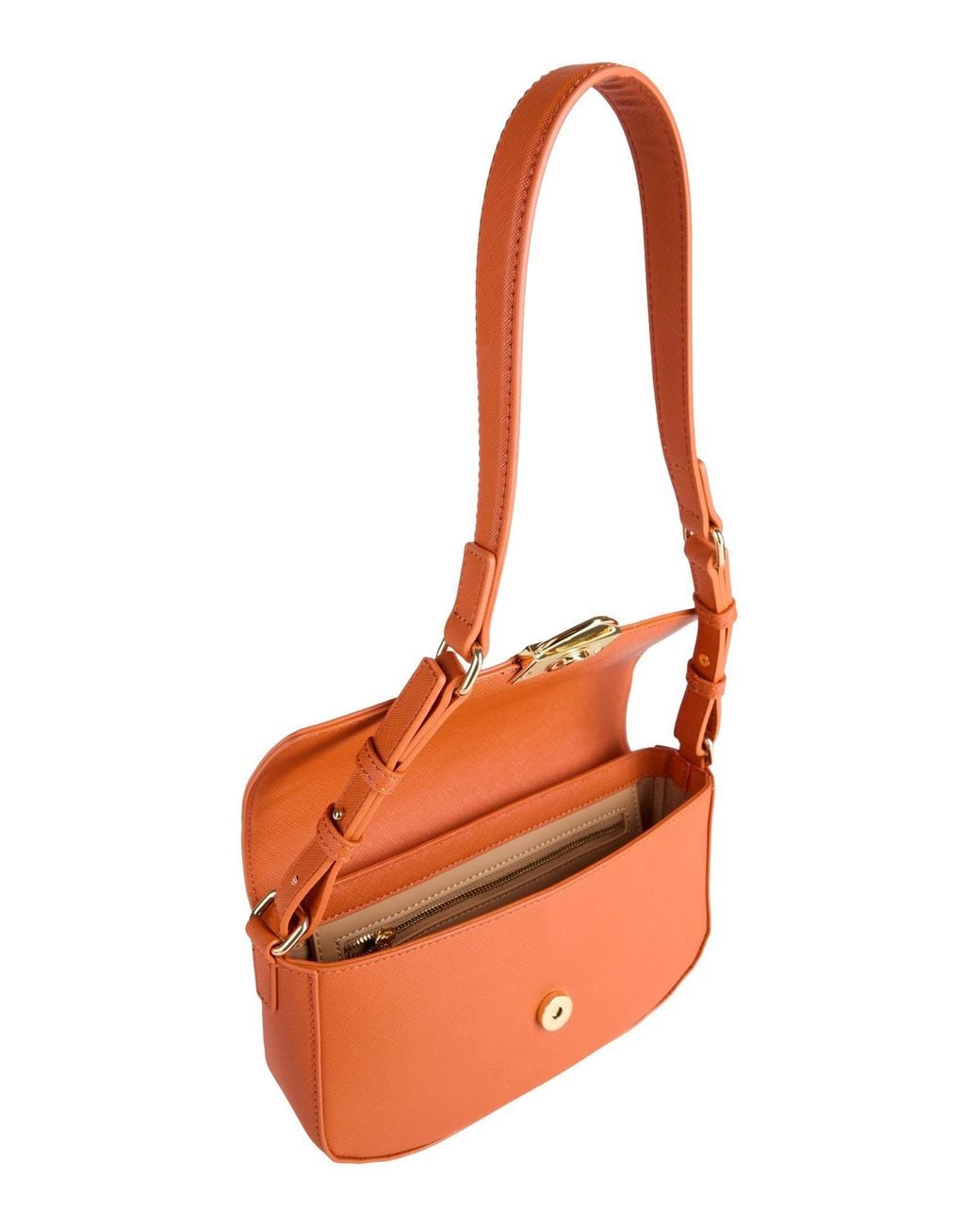 Love Moschino Orange Shoulder Bag Textile Fibers