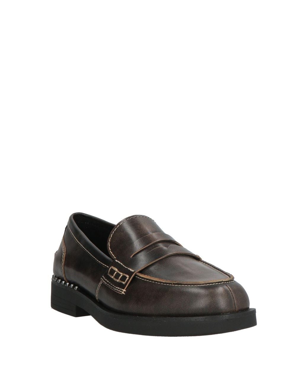 Ash Gray Dark Loafers Leather