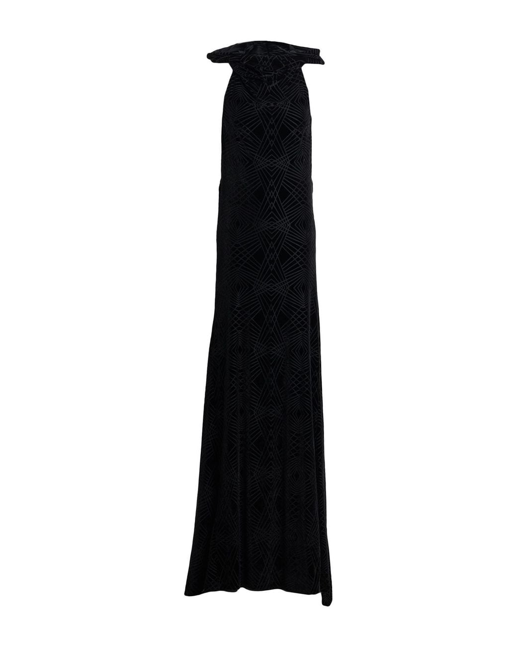 Pinko Black Maxi Dress Polyester, Nylon, Elastane