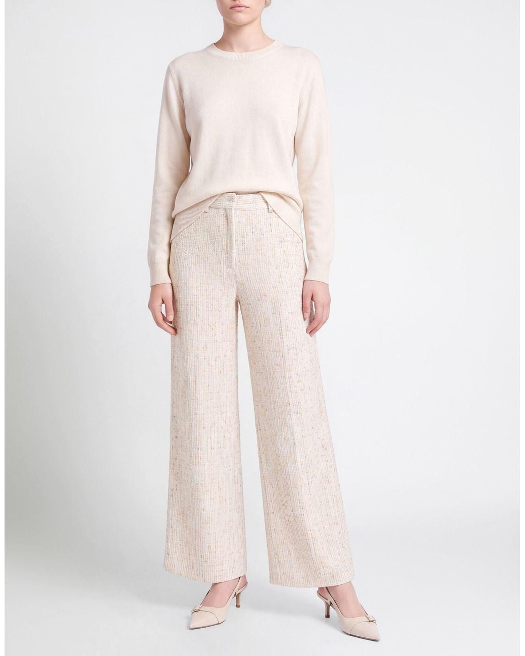 MSGM White Pants Polyester