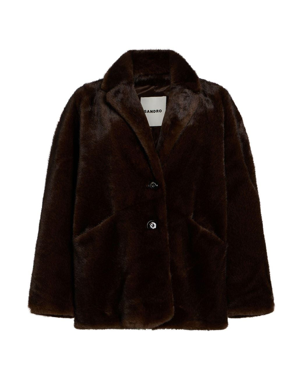 Sandro Black Shearling & Teddy