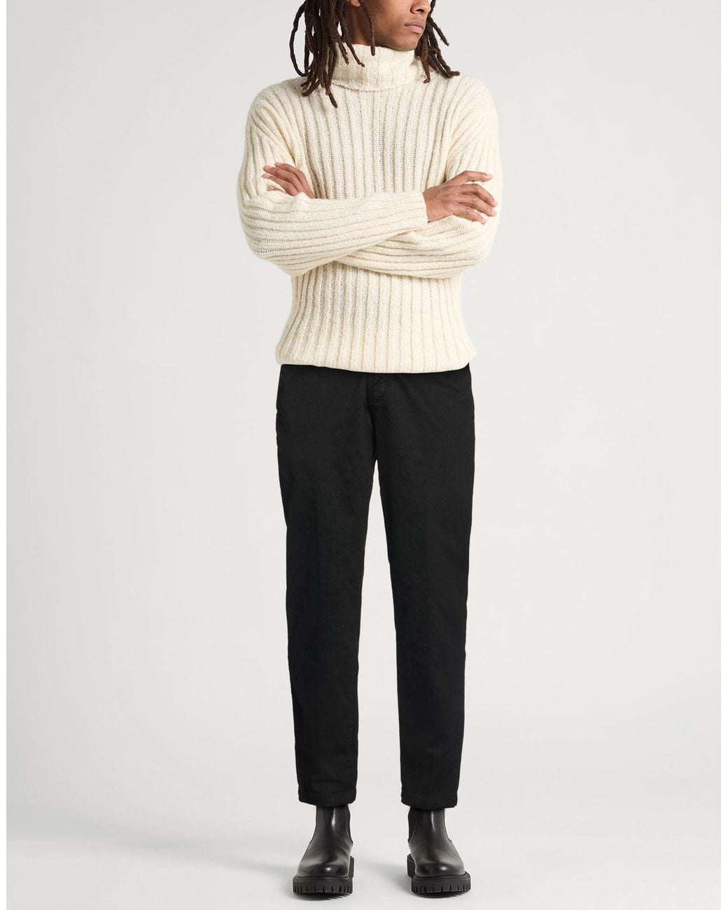Barbati Black Pants Cotton, Elastane for men