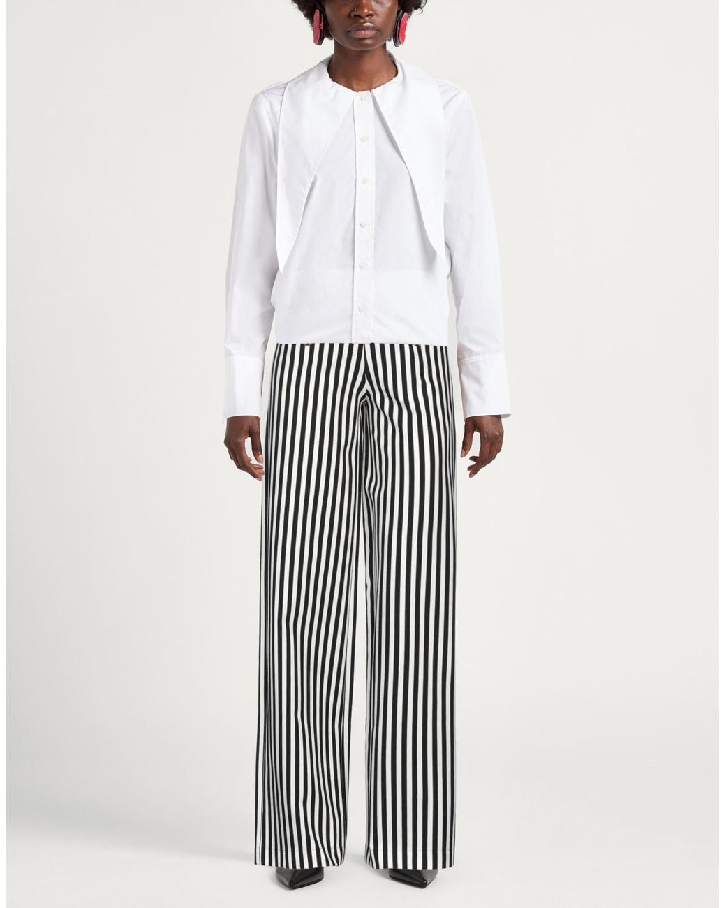 Gaelle Paris White Pants Viscose, Polyamide, Elastane, Polyester