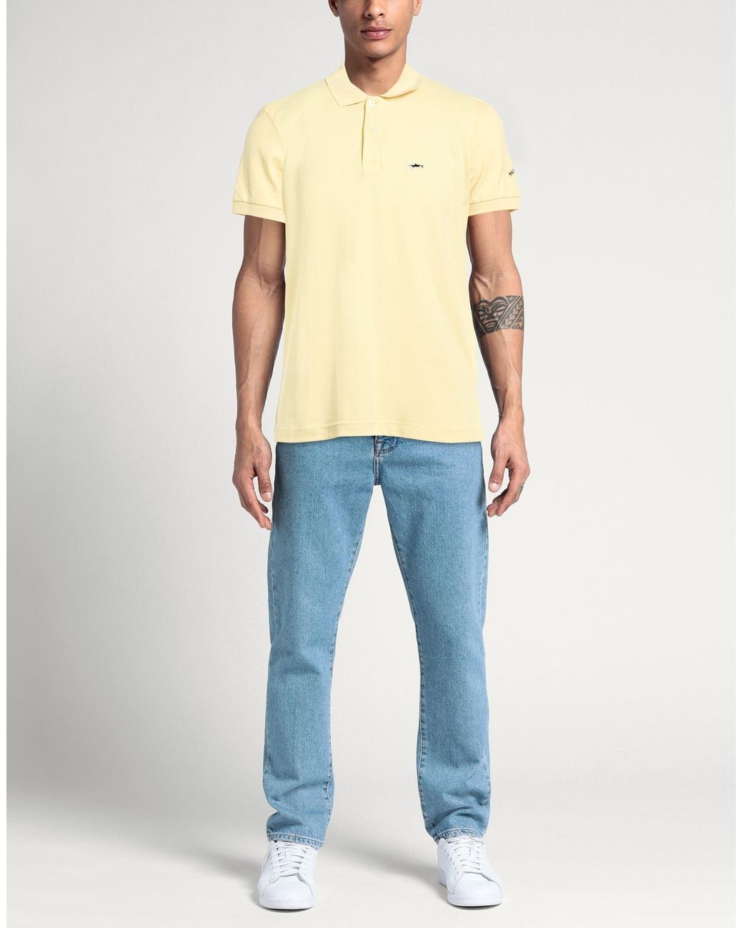 Paul & Shark Yellow Polo Shirt Cotton, Elastane for men