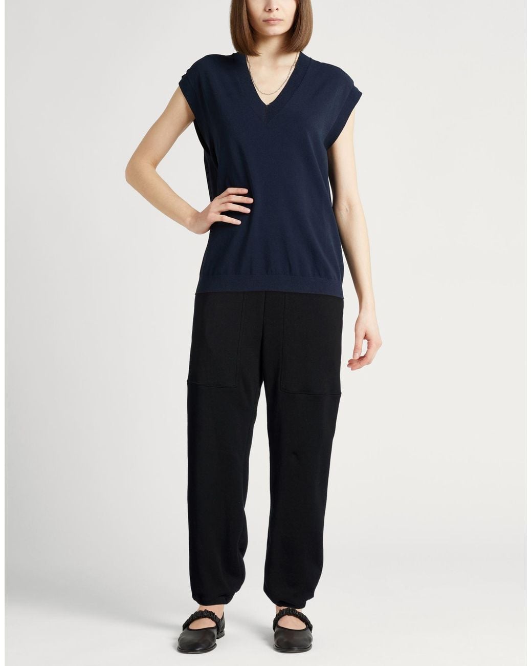 Gentry Portofino Black Pants Cotton, Polyamide