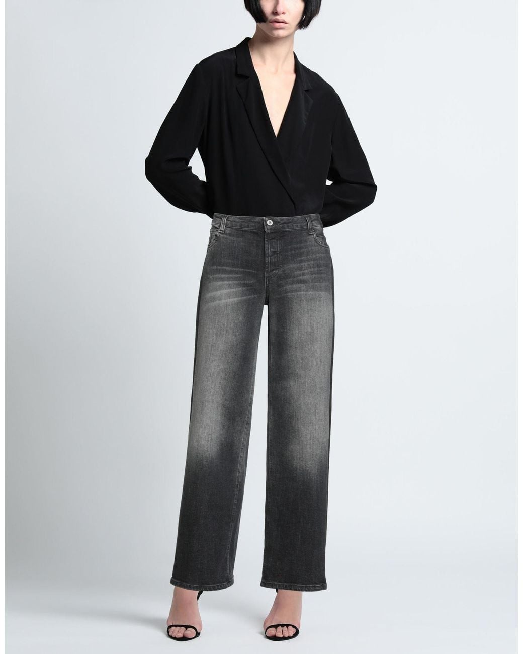 Please Gray Jeans Cotton, Elastane