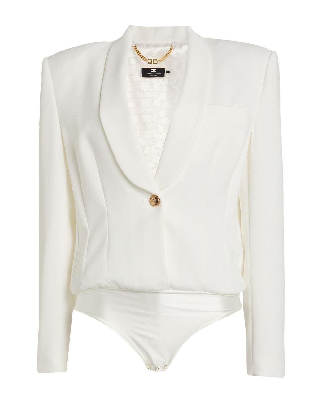 Elisabetta Franchi White Bodysuit Polyester, Elastane, Polyamide