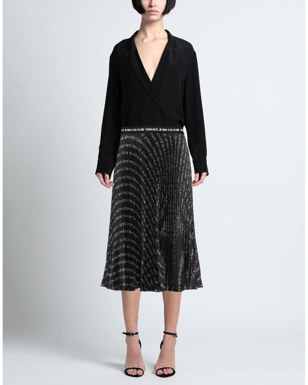Versace Jeans Couture Black Midi Skirt