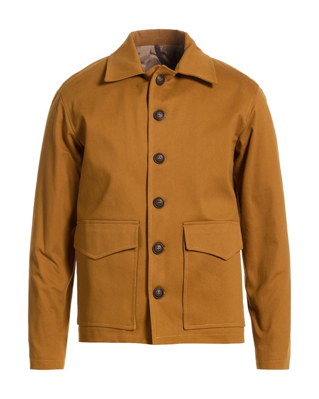 Exte Brown Marigold Jacket Cotton, Elastane for men