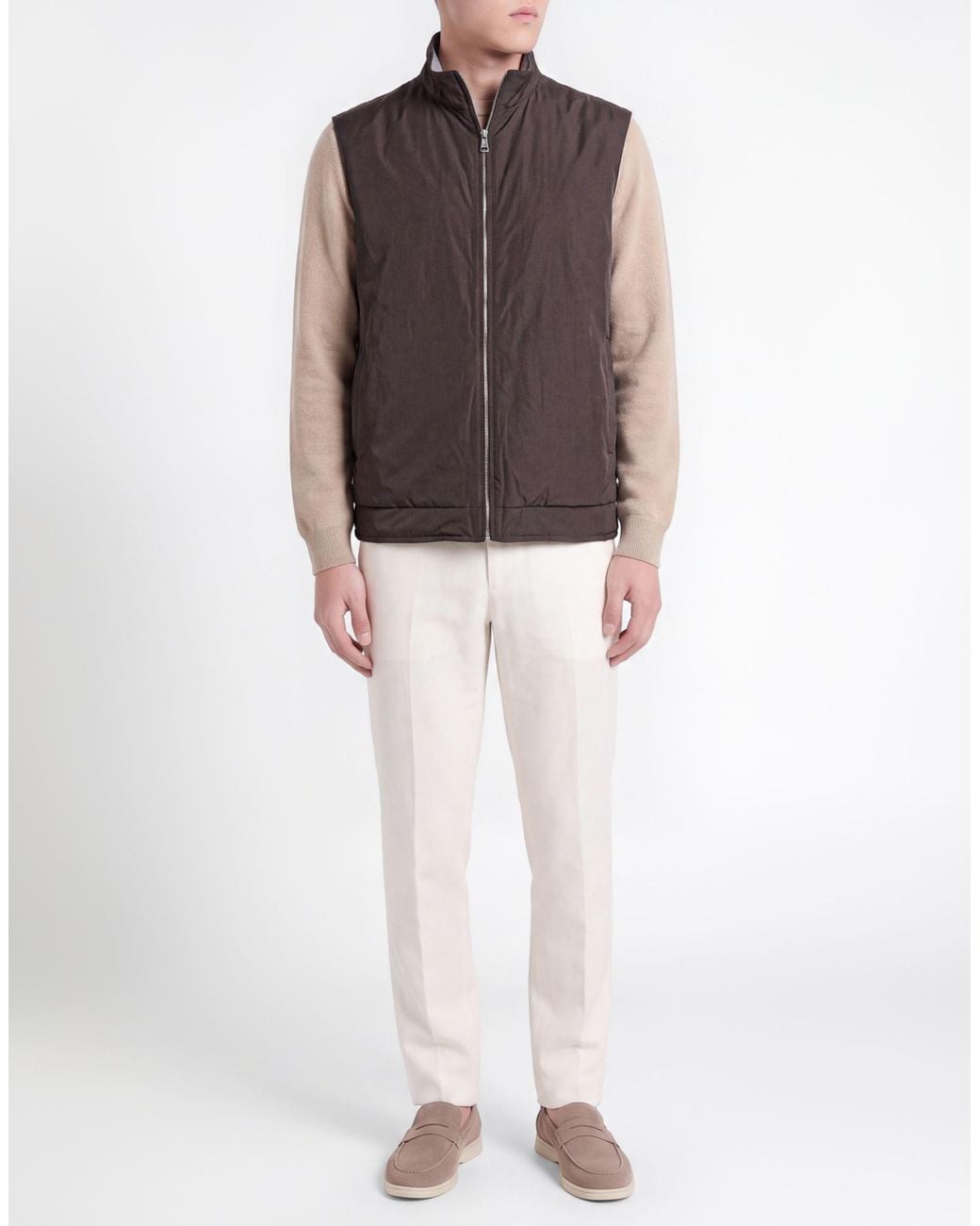 Aurélien Brown Charcoal Vest Recycled Polyester for men