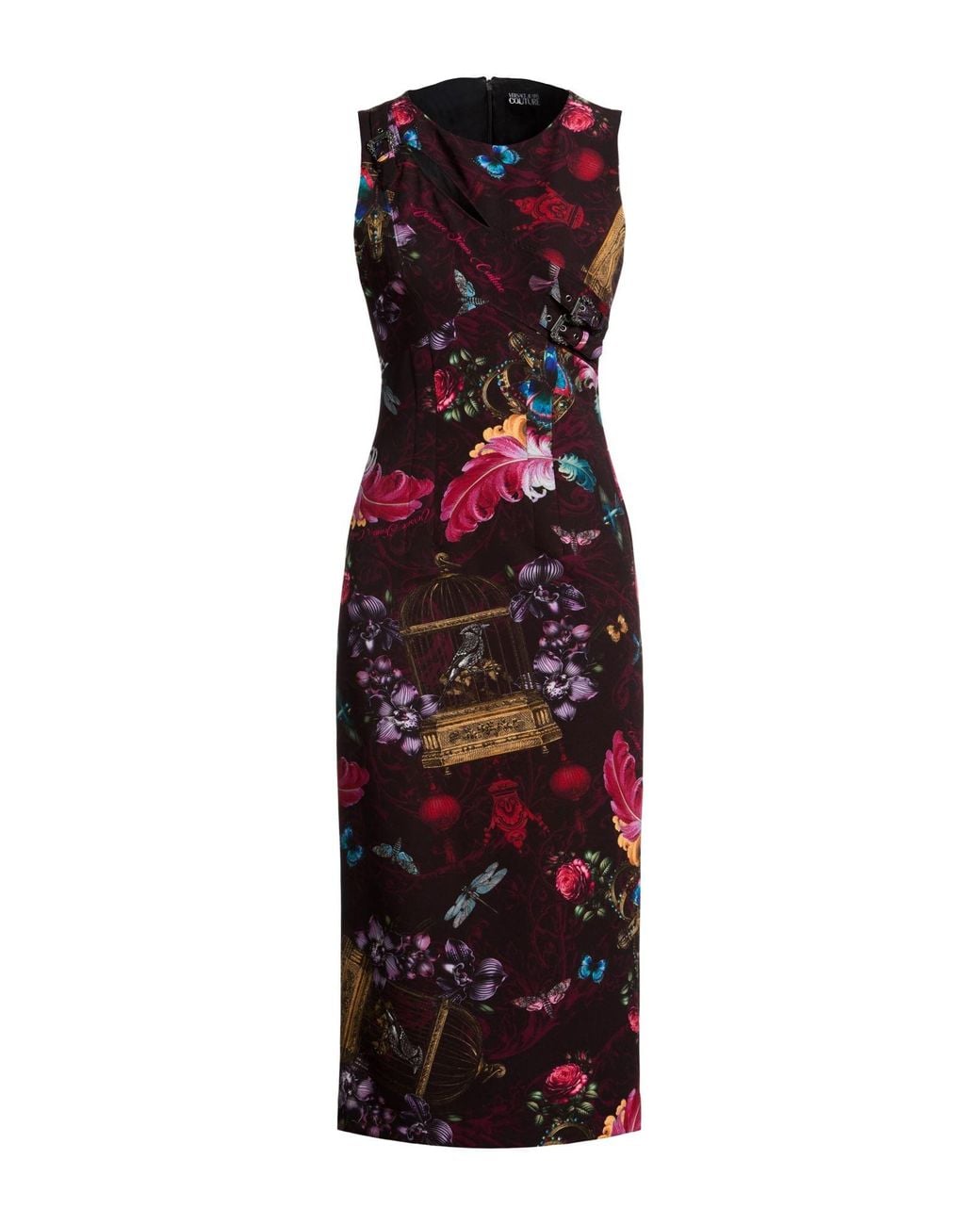 Versace Jeans Couture Red Midi Dress Polyester, Elastane