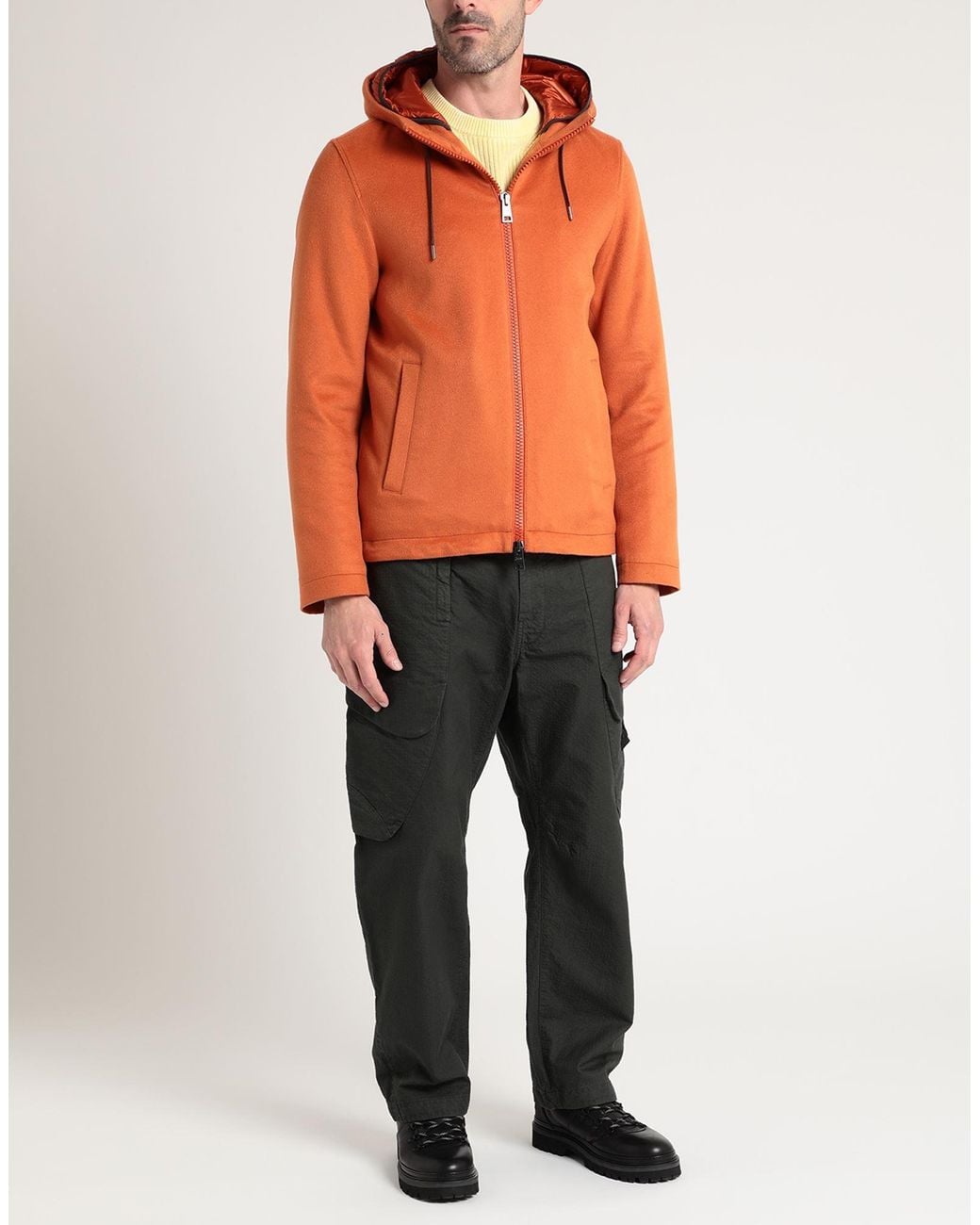 Herno Orange Jacket Cashmere, Polyamide for men