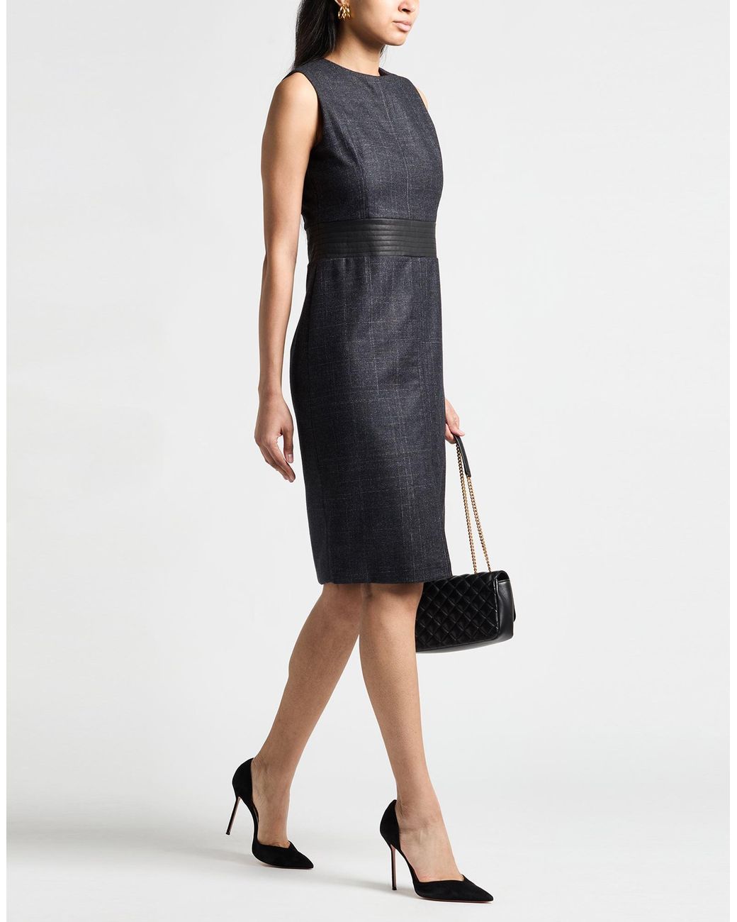 Moorer Black Midi Dress Wool, Polyester, Cotton, Polyamide, Cashmere