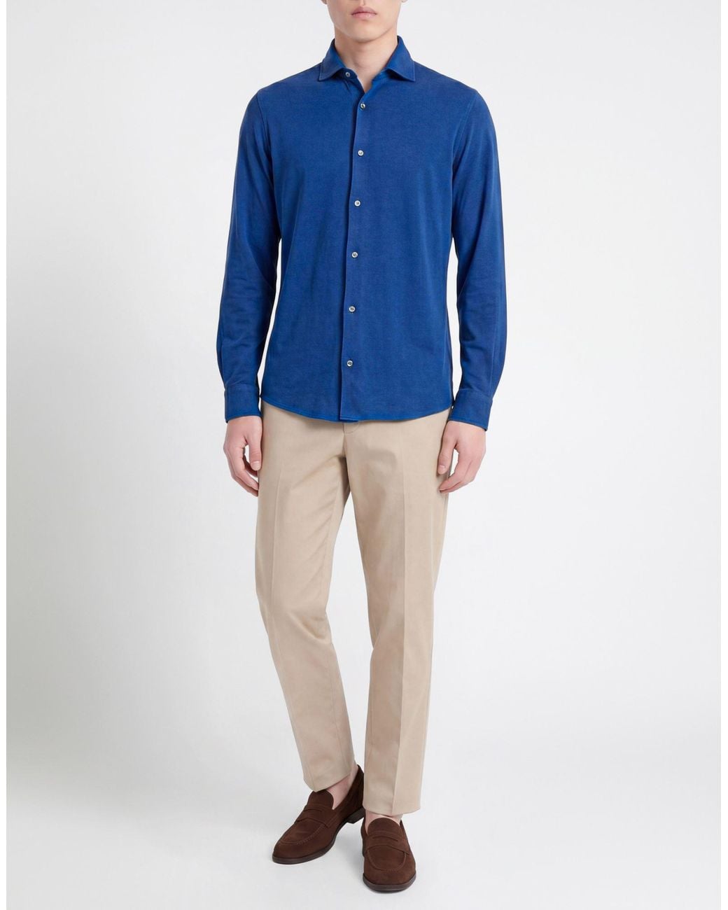 FILIPPO DE LAURENTIIS Blue Shirt Cotton for men
