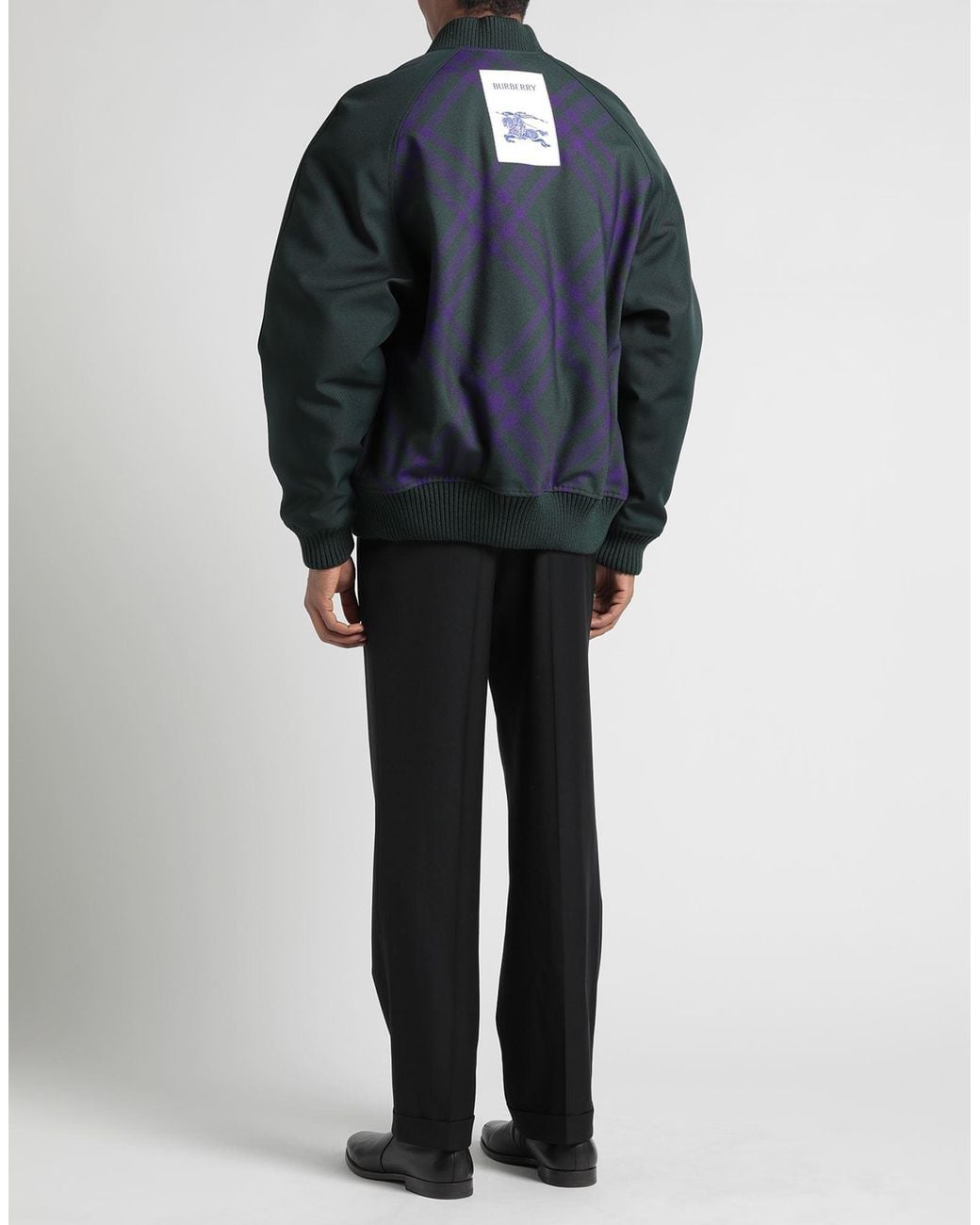 Burberry Blue Wool Bomber Jacket for men