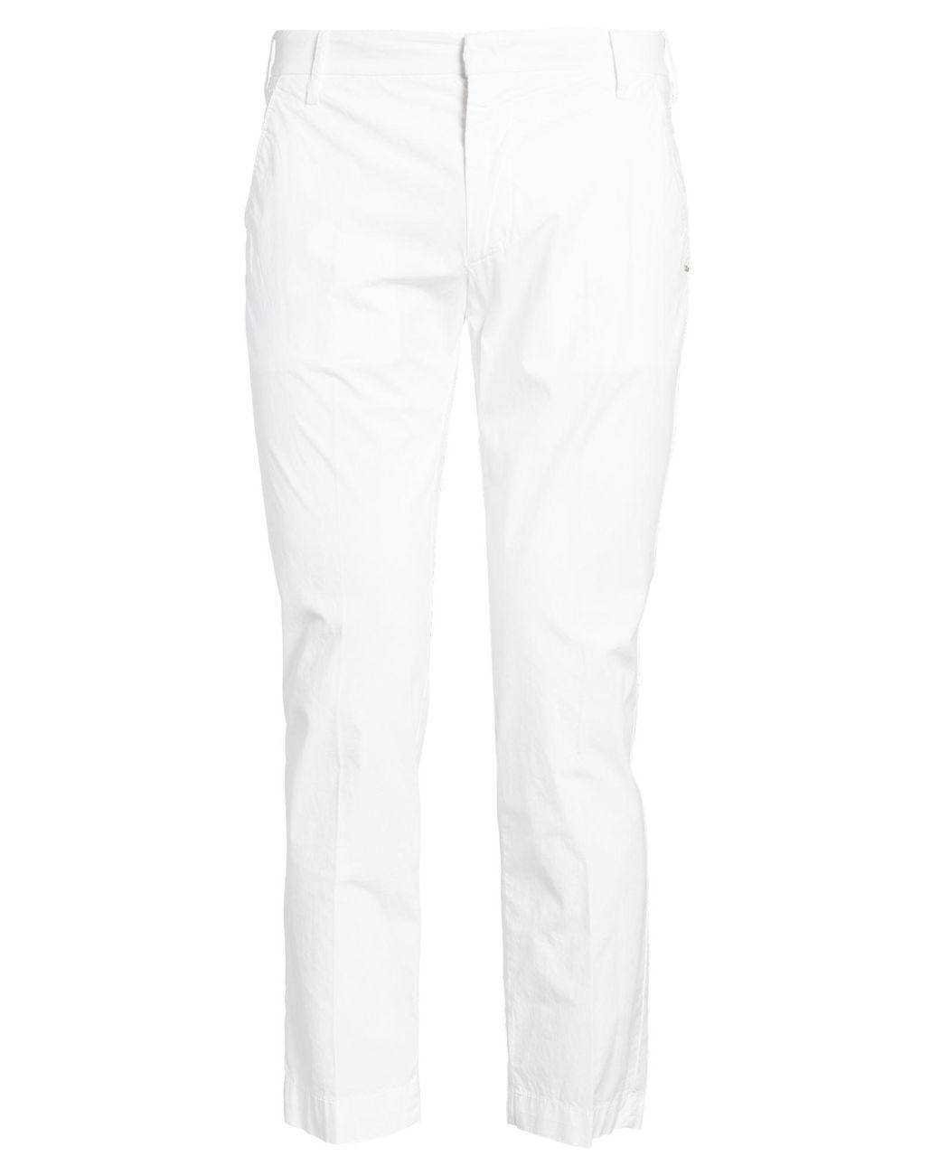 Entre Amis White Pants Cotton, Elastane for men
