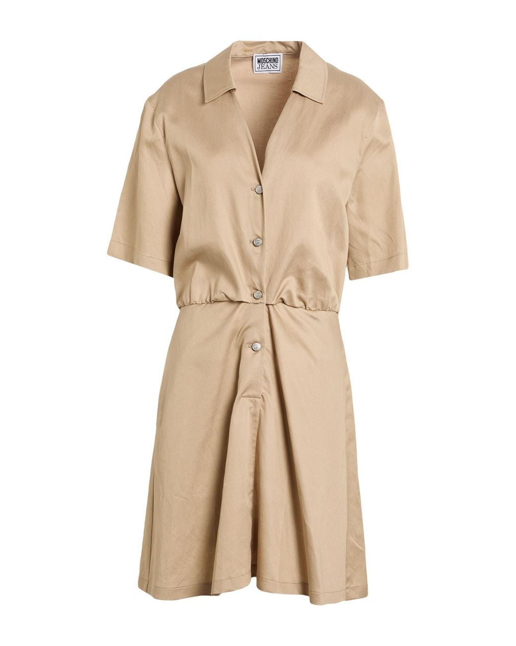 Moschino Natural Mini Dress Lyocell, Linen, Cotton